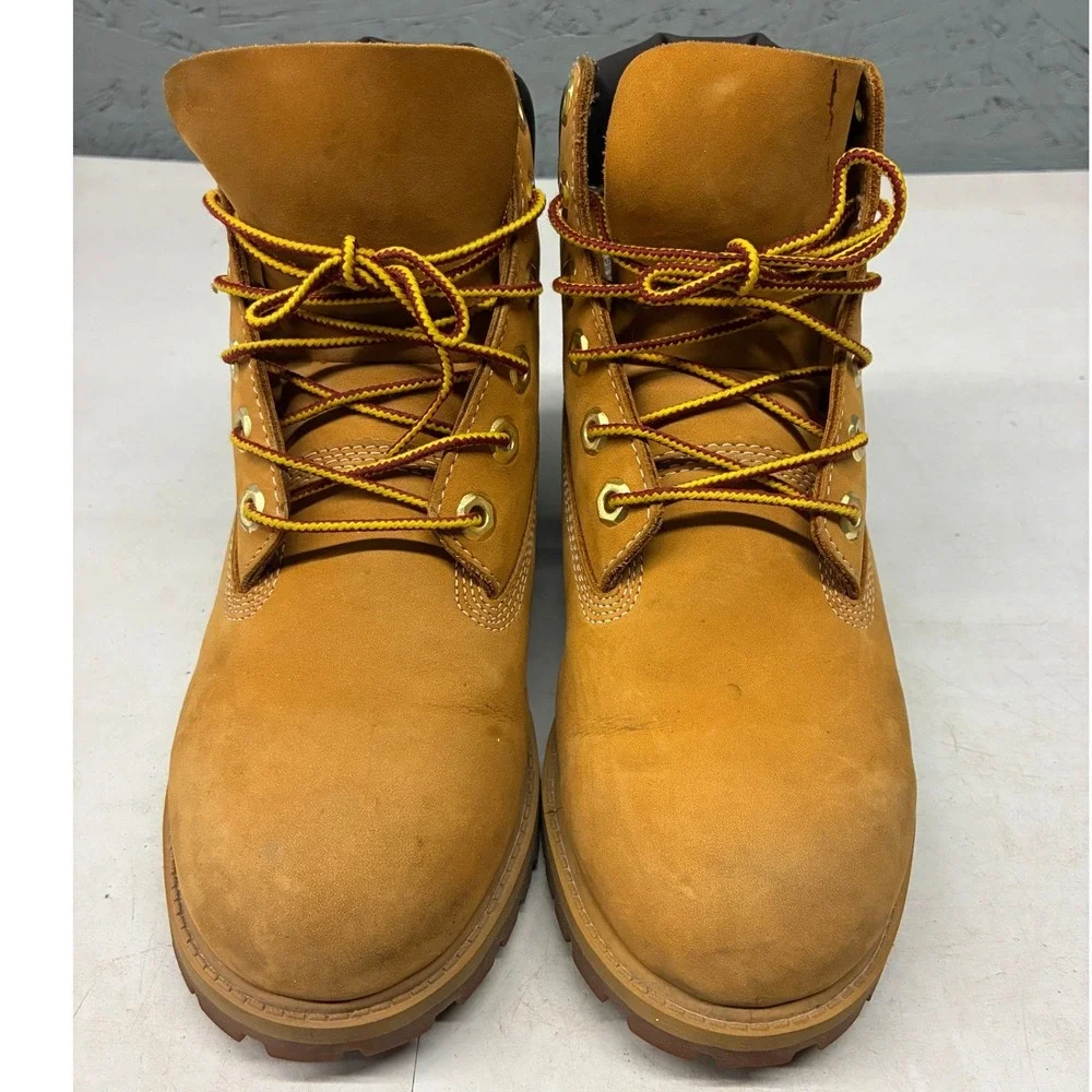 Timberland 6 Inch Premium Waterproof Boots Youth 4.5 Brown Nubuck Leather